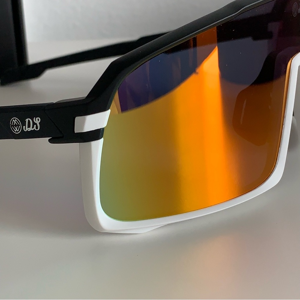 Diamond Eyewear White Orange Sporty Sunglasses Baseball Outdoor Fishing Box Case - Picture 4 of 9